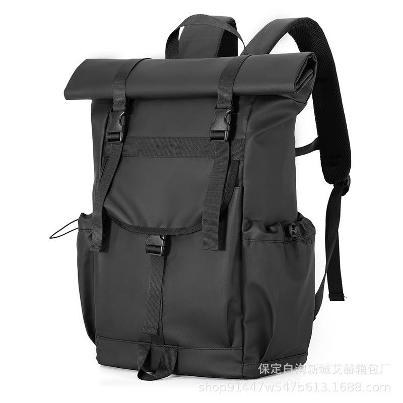 New Large Capacity Men's Backpack Athleisure Backpack Premium Solid Color Street Cool Expandable Travel Bag