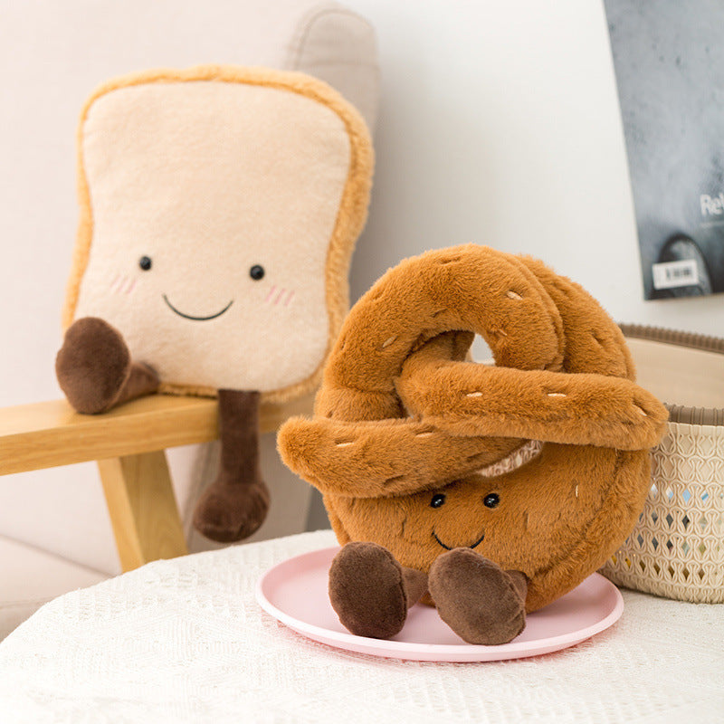 Cute bread toast plush toy wholesale student sofa pillow cushion kids sleep comfort artifact pillow