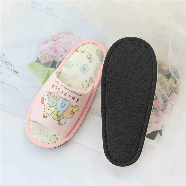 Cartoon Corner Bio Fabric Home Slippers Non Slip Women's Floor Shoes Summer Indoor Soft Bottom Fish Mouth Silent Shoes