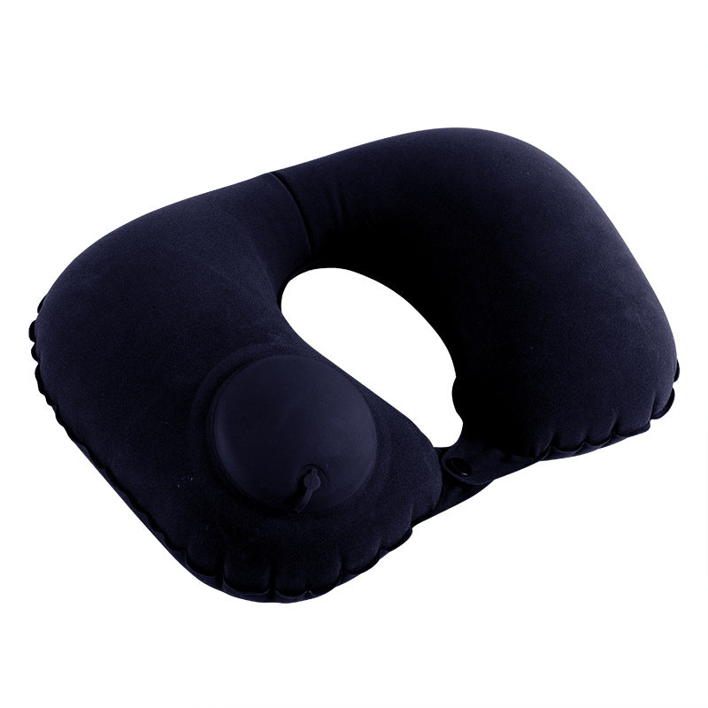 Car neck pillow lumbar support set, neck support pillow for tourist car, lumbar pad, press inflatable flocking U-shaped pillow, car headrest