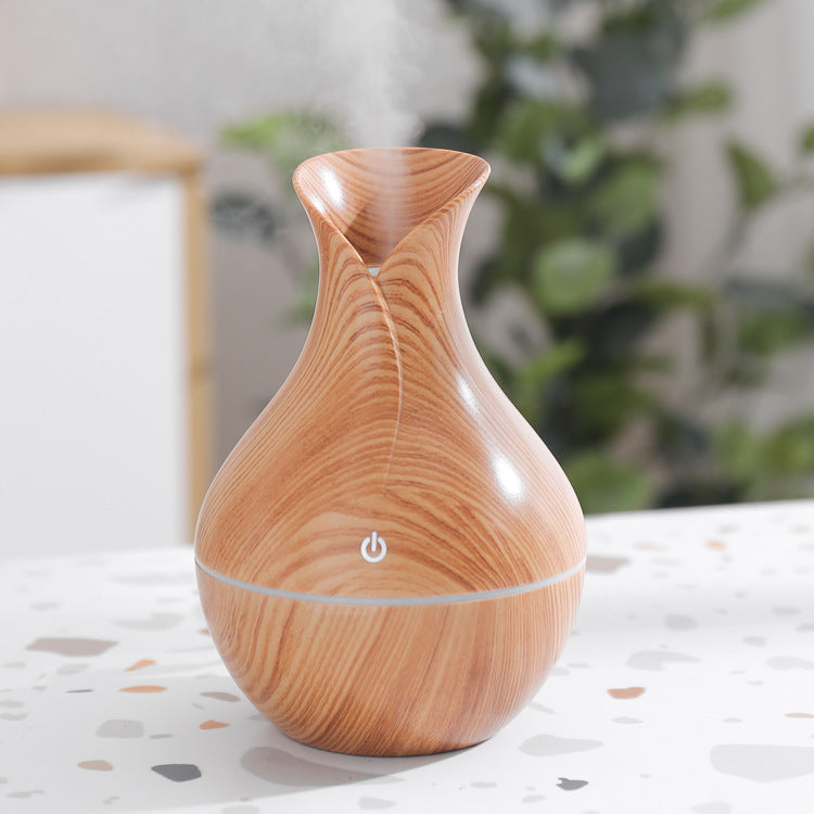 Cross-border wholesale wood grain vase aroma diffuser vase humidifier household large fog volume with remote control diffuser fragrance machine