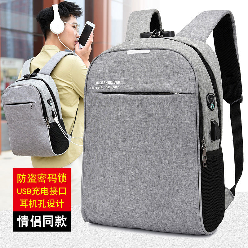 Backpack USB Rechargeable Backpack Fashion Student School Bag Large Capacity Business Computer Backpack