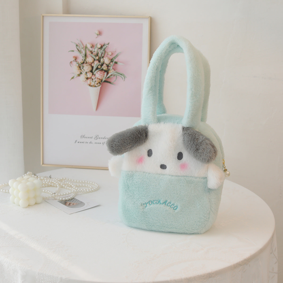 Cartoon Melody plush handbag wholesale children's outing handbag outing handbag picnic soft girl shoulder bag