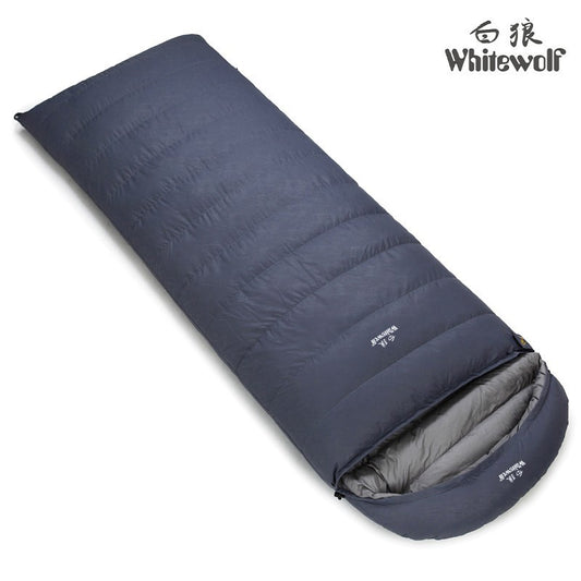 Down sleeping bag manufacturers supply outdoor camping envelope type ultra-light white duck down sleeping bag one piece drop shipping