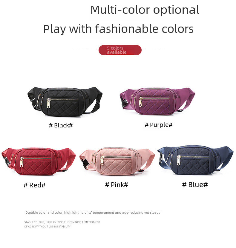 Waist bagKorean version men's multi-functional large-capacity mobile phone bag, embroidered thread waist bag, high-quality chest bag, cross-body women's versatile