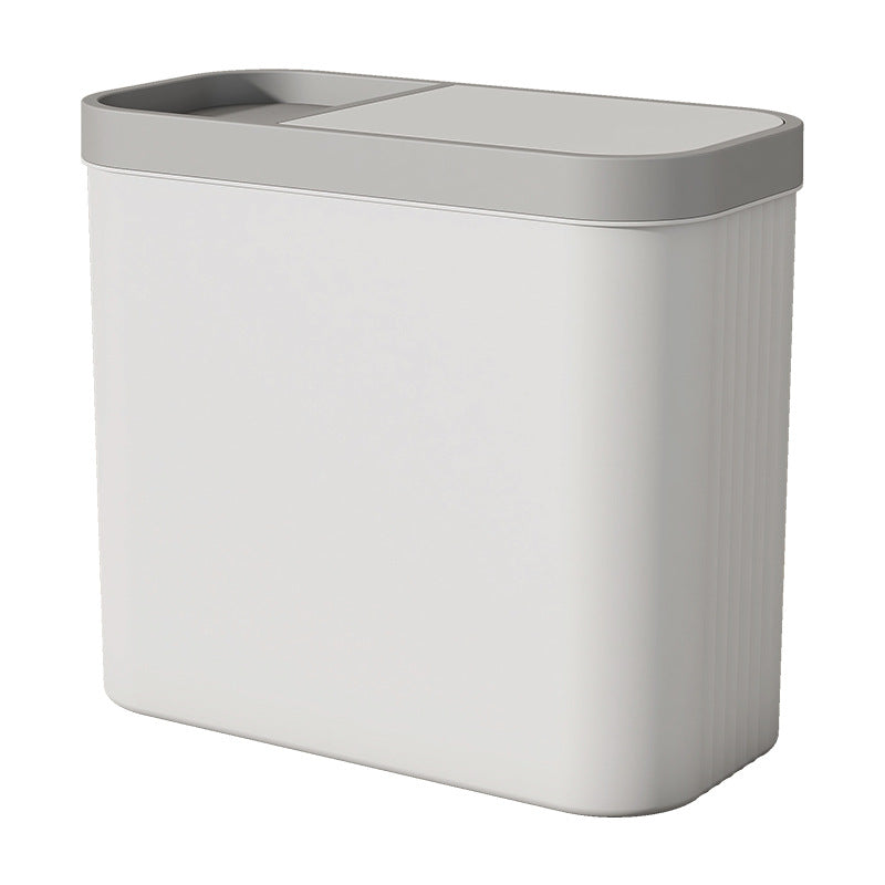 Trash can, household luxury seal, large oval press elastic lid, toilet slit trash can