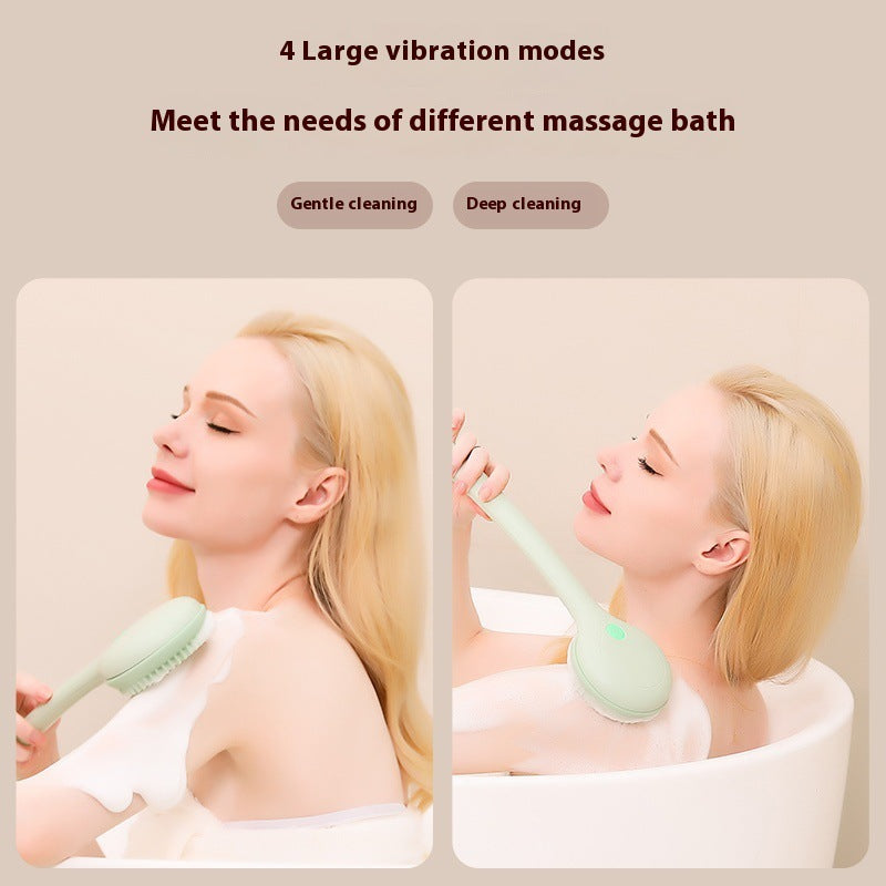 Electric Bath Brush - Wall-Mounted Waterproof Back Scrubber with Long Handle | Bombom