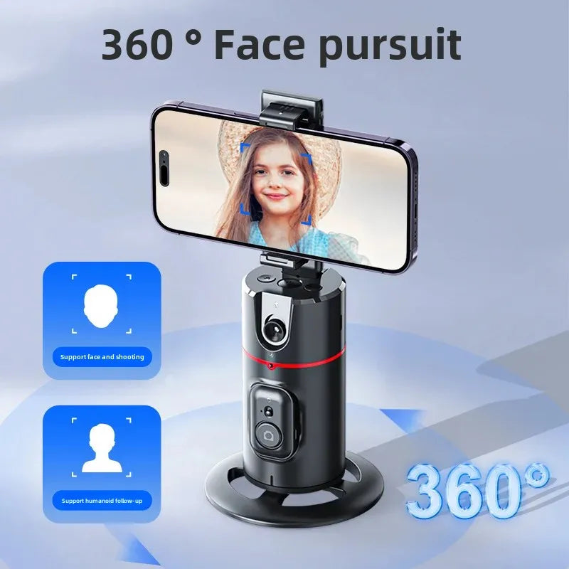The new mobile phone follow-up gimbal P02 desktop Douyin live panoramic follow-up bracket AI face recognition 360°