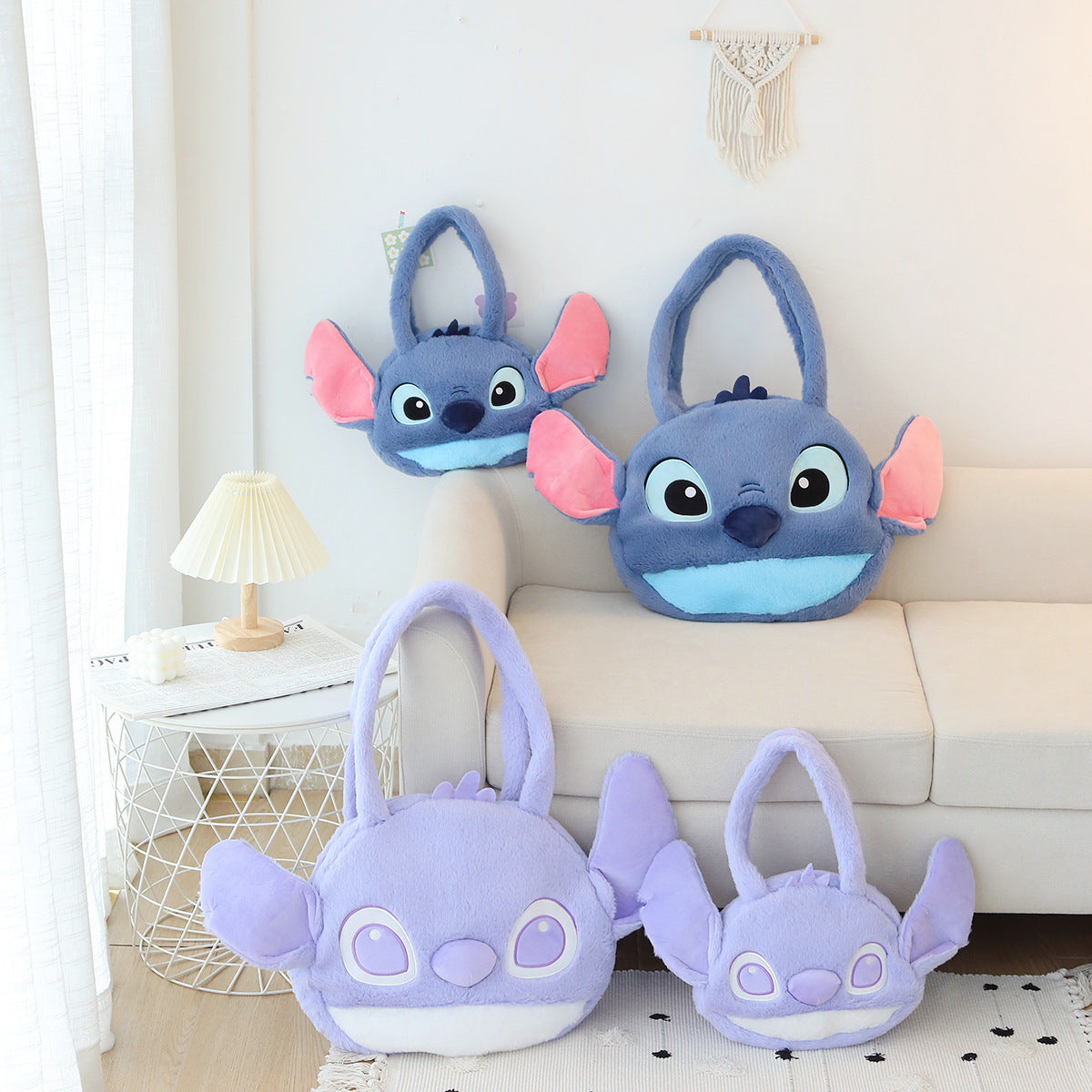 Cartoon Stitch Bag Plush Toy Crossbody Bag Moe Shoulder Bag Children's Personality Furry Handbag