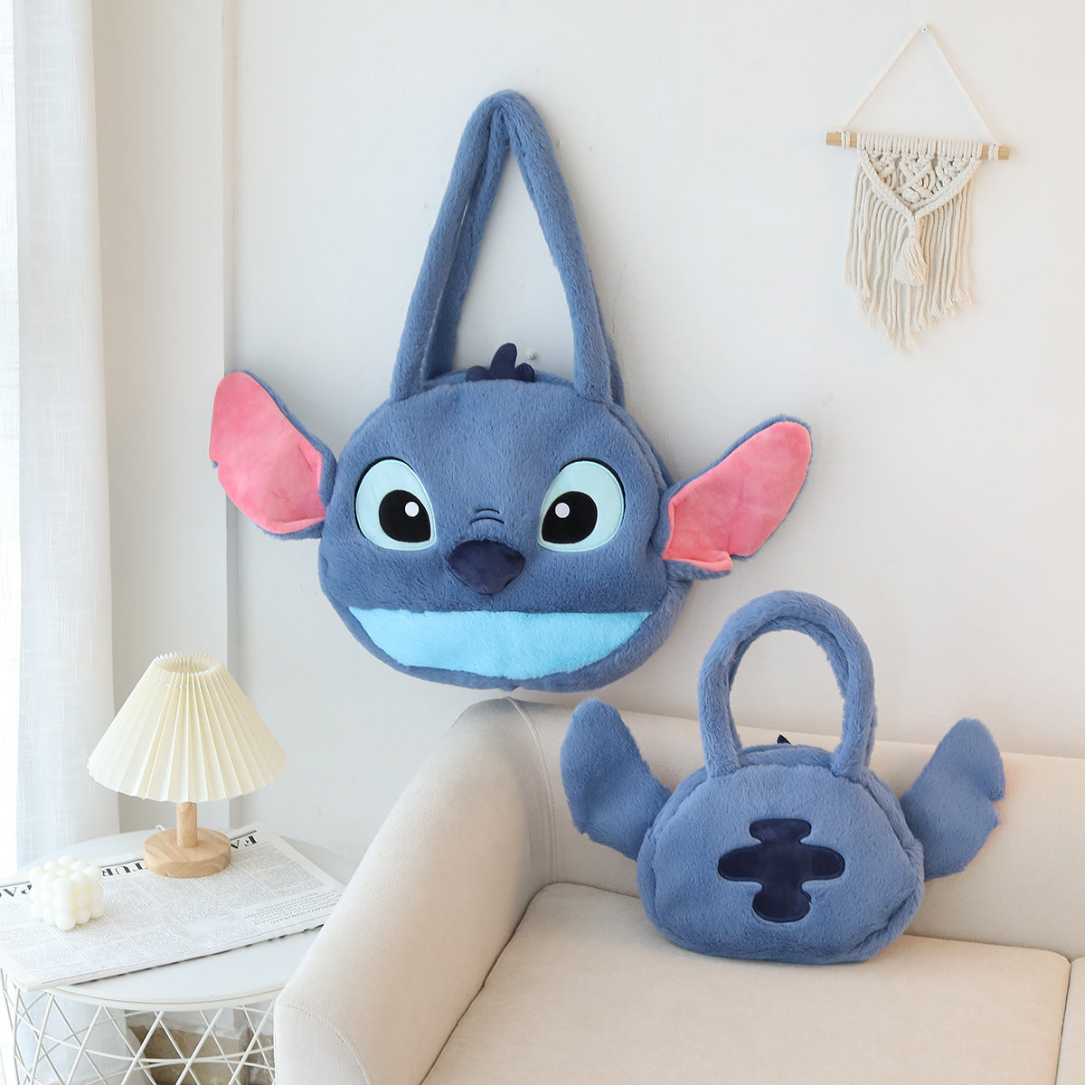 Cartoon Stitch Bag Plush Toy Crossbody Bag Moe Shoulder Bag Children's Personality Furry Handbag