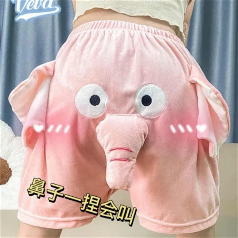 New nose pajama pants funny men's girls couple piggy shorts nose squeak Dumbo shorts