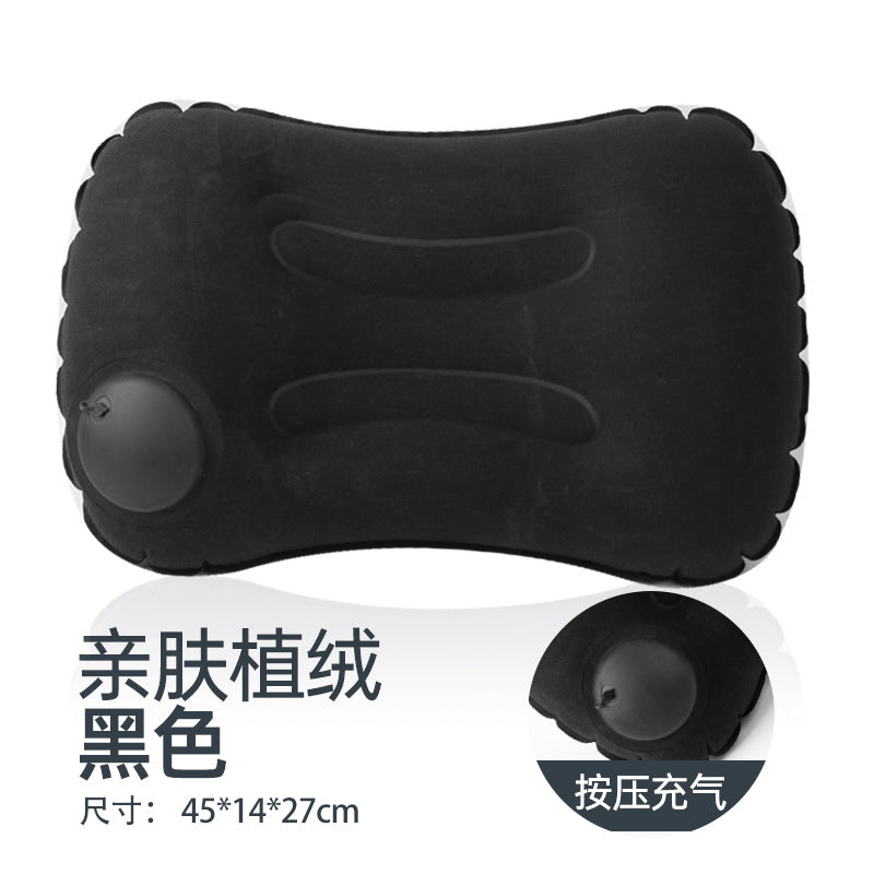 Car neck pillow lumbar support set, neck support pillow for tourist car, lumbar pad, press inflatable flocking U-shaped pillow, car headrest
