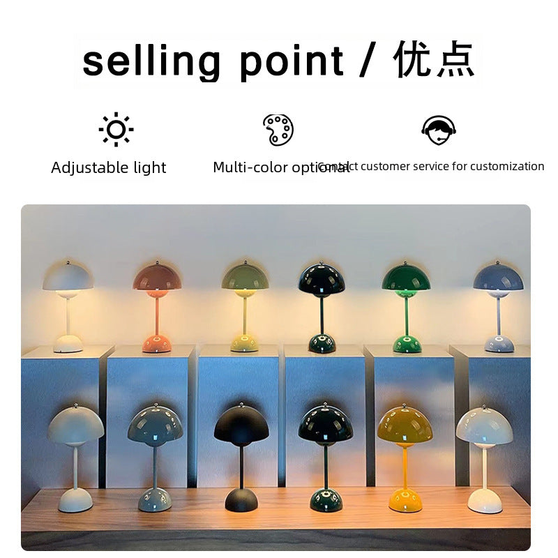 Nordic Danish bud lamp ins wind light luxury retro wedding gift LED everlasting lamp bedroom bedside decorative table lamp