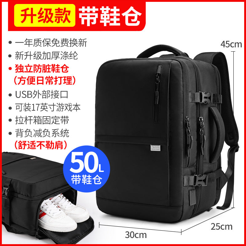Zhina men's business backpack, large capacity short trip backpack, lightweight hand, business trip, duffel bag, computer bag