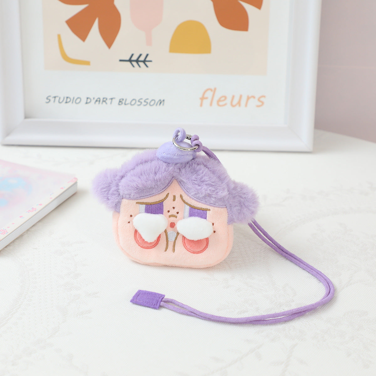 Creative Plush Bubble Crying Doll Student School Bag Pendant Coin Purse Cute Couple Keychain Cartoon Small Gifts