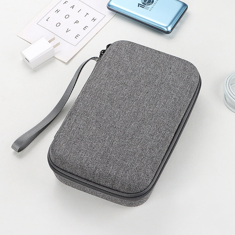 Double-layer mobile hard disk storage bag, data cable, U disk, power bank, digital storage box, EVA hard shell, shockproof and drop-resistant