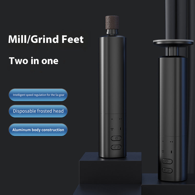 Electric foot grinder, aluminum body, two-in-one, six-speed charging, calluses, foot pedicure, foot grinder cross-border