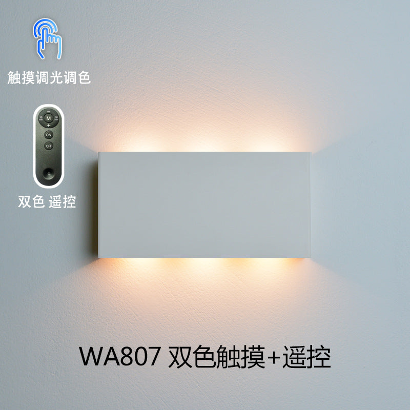 Cross-border double-sided luminous remote control three-color RGB touch magnetic wall lamp, USB charging, wiring-free bedside night light