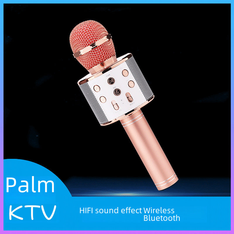 Hot sale wireless microphone 858 mobile phone karaoke bluetooth microphone audio integrated children's microphone home gifts