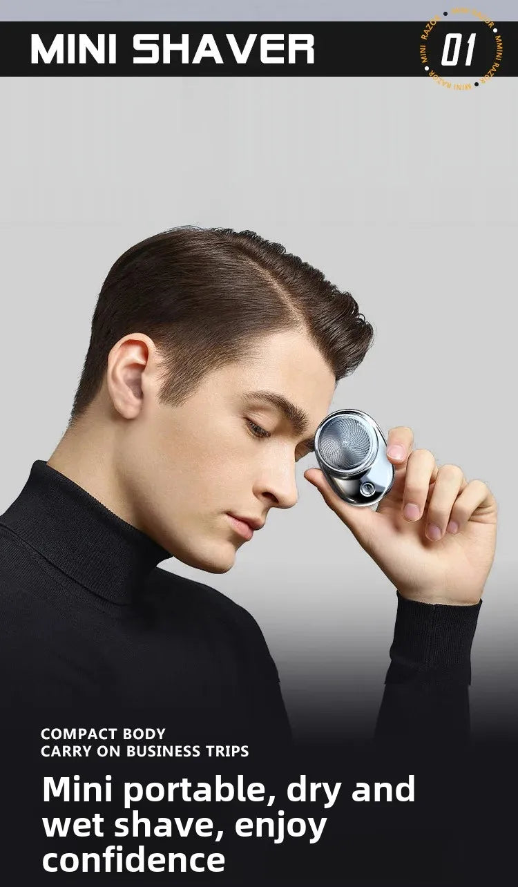 New Electric Shaver Men's Shaver Washable Mini Beard Sharpener Small Portable Rechargeable One Piece Delivery