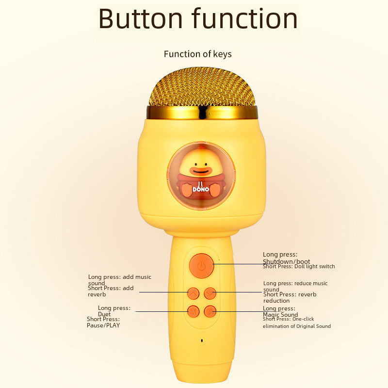New wireless microphone audio all-in-one mobile phone, karaoke, bluetooth microphone, luminous children's microphone, household toys
