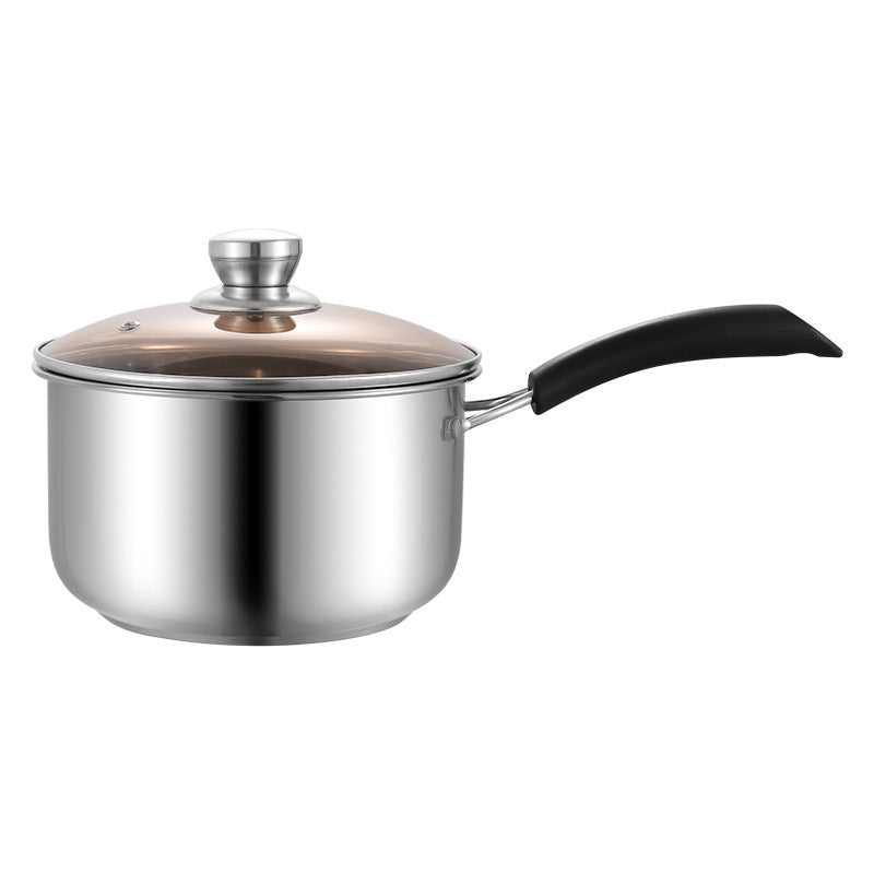 Stainless steel thickened household amphora soup pot, single-handle milk pot, small cooking pot, steamed porridge noodles, apple pot, gas cooker