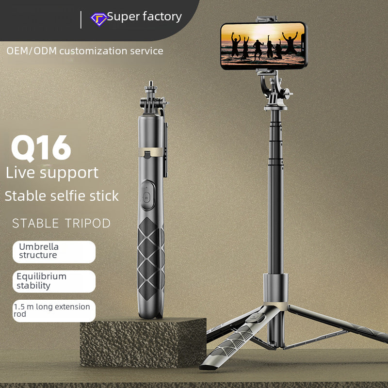Q06 Live Broadcast Stand Extended Aluminum Alloy Bluetooth Selfie Stick Q16 All-in-one Multi-functional Floor Tripod to take pictures