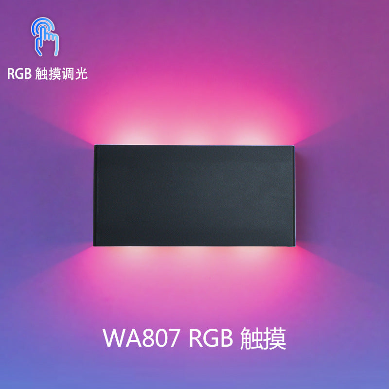 Cross-border double-sided luminous remote control three-color RGB touch magnetic wall lamp, USB charging, wiring-free bedside night light