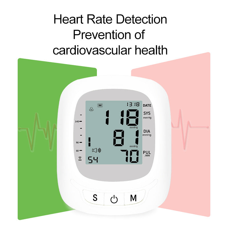 Large-screen foreign trade sphygmomanometer factory direct sales, one-button operation, fully intelligent voice broadcast, upper arm sphygmomanometer