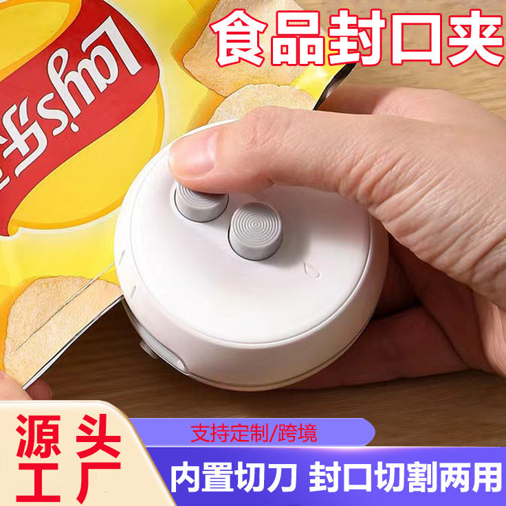Mini Sealing Clamp Small Household Sealing Machine Food Preservation Sealer Packaging Bag Plastic Sealing Machine Snack Bag Opening Machine