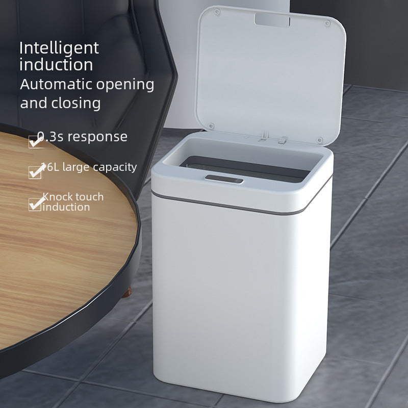 Intelligent induction trash can fully automatic with cover home living room kitchen bedroom bathroom creative classification trash can