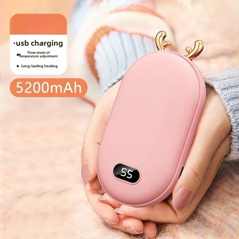 Cross-border new mini cartoon digital display hand warmer 10000 mAh hand warmer 2-in-1 hand warmer charging