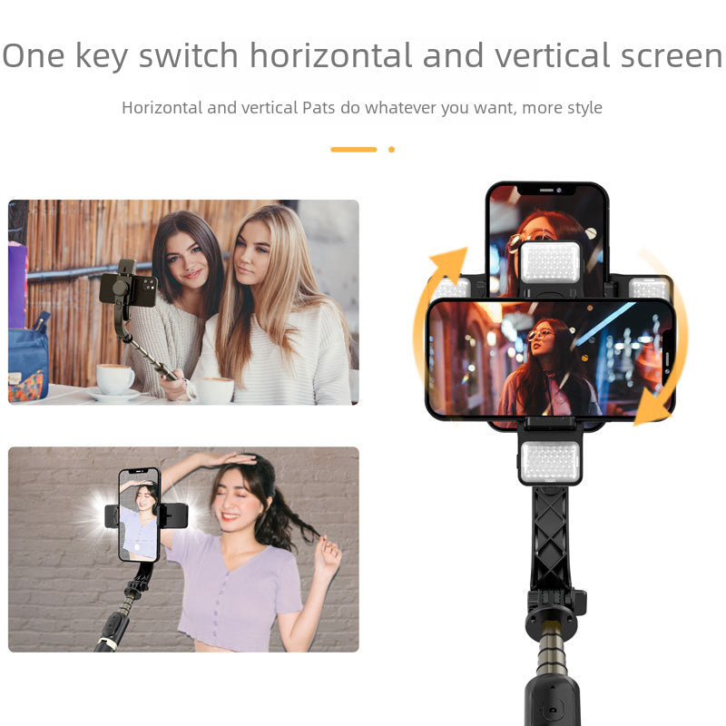 New Stabilizer Bluetooth Selfie Stick Sports Anti-Shake LED Fill Light VLOG Mini Handheld Gimbal Tripod