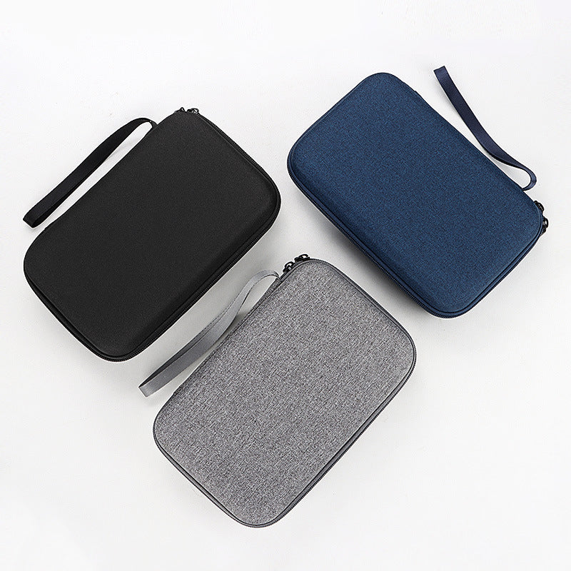 Double-layer mobile hard disk storage bag, data cable, U disk, power bank, digital storage box, EVA hard shell, shockproof and drop-resistant