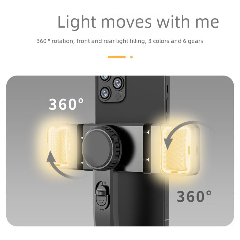 New Stabilizer Bluetooth Selfie Stick Sports Anti-Shake LED Fill Light VLOG Mini Handheld Gimbal Tripod