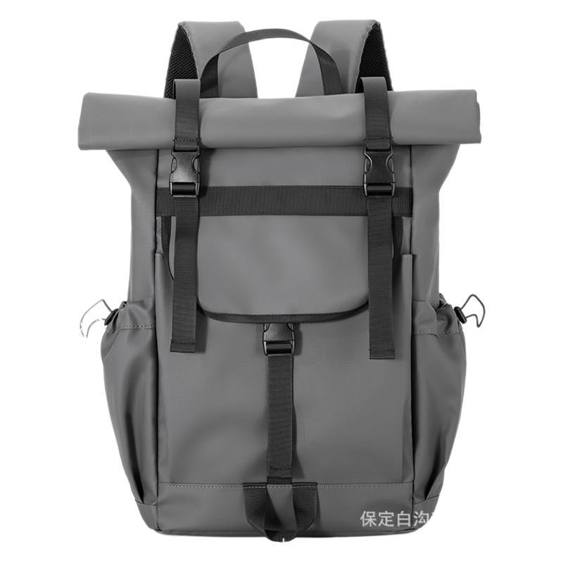 New Large Capacity Men's Backpack Athleisure Backpack Premium Solid Color Street Cool Expandable Travel Bag