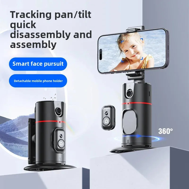 The new mobile phone follow-up gimbal P02 desktop Douyin live panoramic follow-up bracket AI face recognition 360°