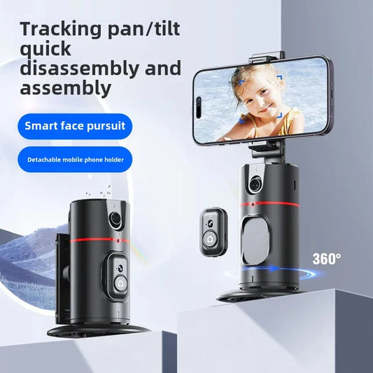 The new mobile phone follow-up gimbal P02 desktop Douyin live panoramic follow-up bracket AI face recognition 360°