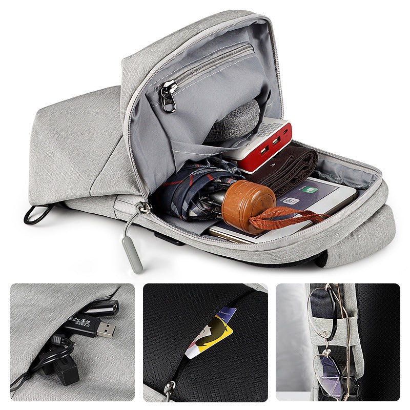 Chest bag, men's shoulder bag, women's crossbody bag, casual sports belt bag, portable tablet, loose change, mobile phone, ipad waist bag