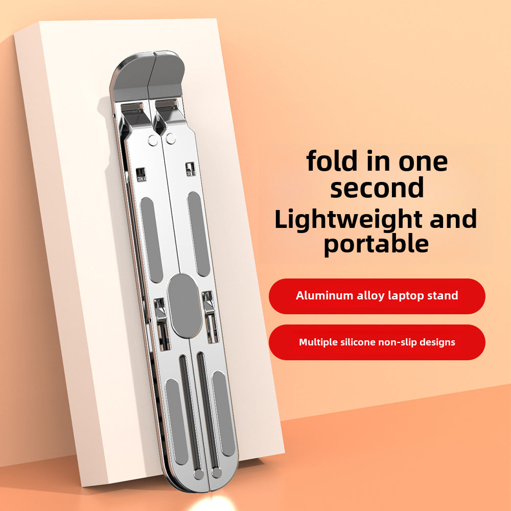 The new cross-border desktop laptop stand folds and dissipates heat dissipation with ten levels of adjustment aluminum alloy laptop stand