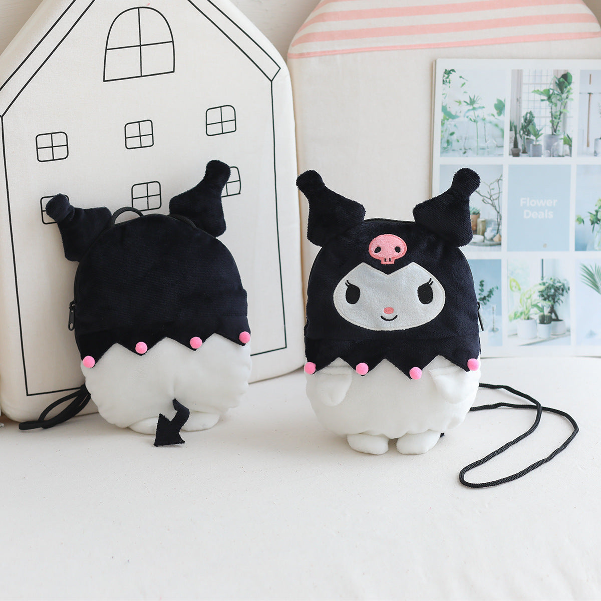 Cartoon cute doll multifunctional plush bag little devil pudding dog cinnamon dog series doll children's crossbody bag
