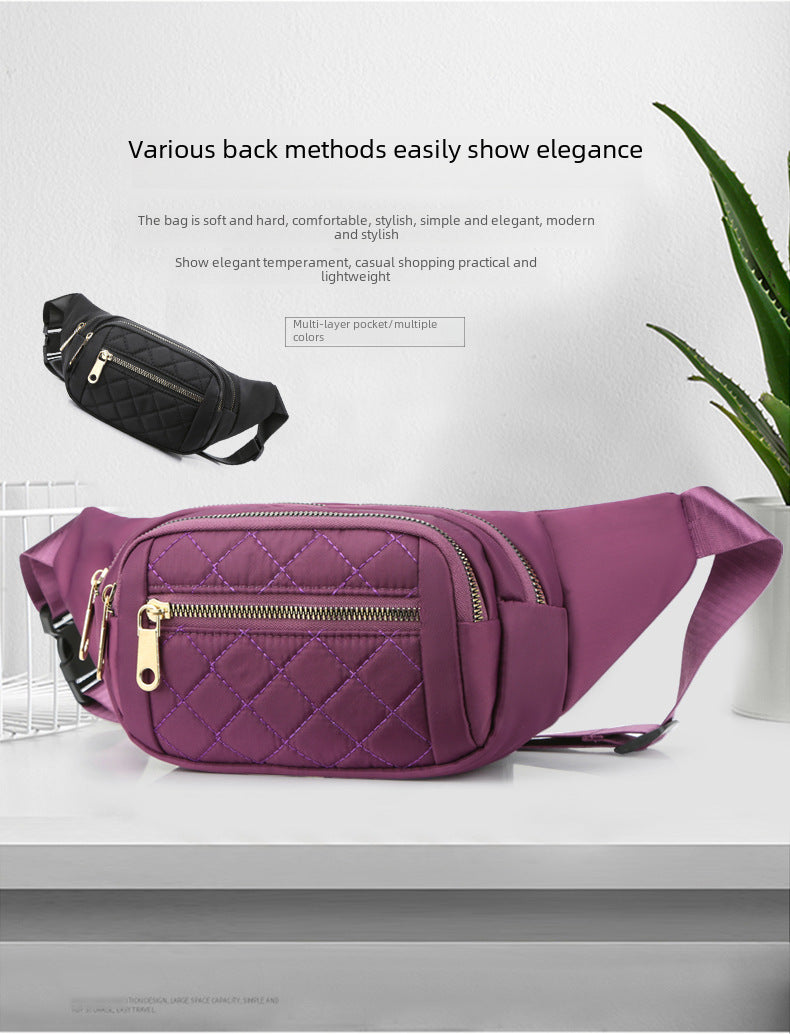 Waist bagKorean version men's multi-functional large-capacity mobile phone bag, embroidered thread waist bag, high-quality chest bag, cross-body women's versatile