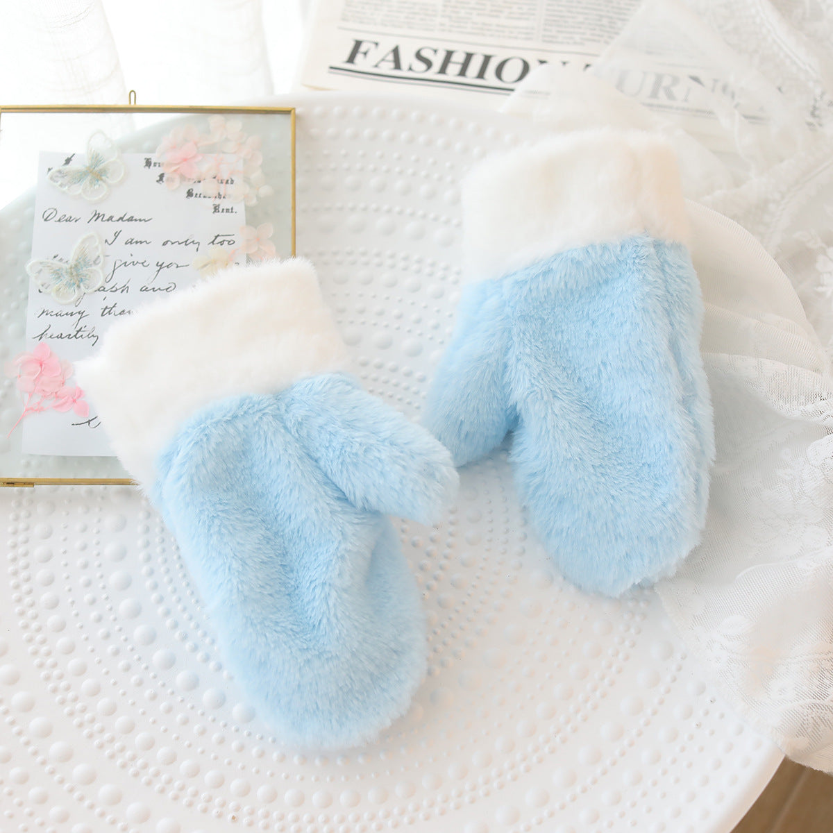 Cute jade expensive dog plush scarf gloves wholesale girls holiday gifts winter cycling warm windproof artifact