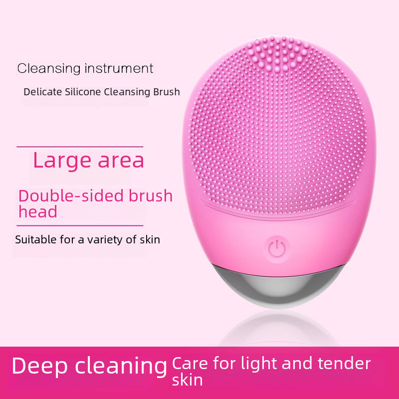 Electric Silicone Facial Cleansing Brush - Ultrasonic Pore Cleaner, Massager