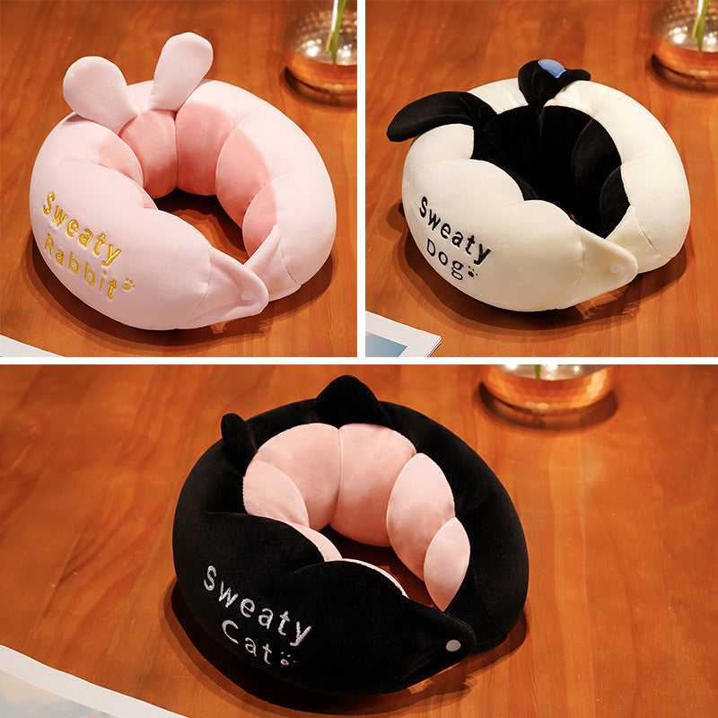 Rabbit Cartoon U-shaped pillow, cervical spine pillow, car neck pillow, nap pillow, U-shaped pillow, airplane travel neck guard, neck pillow, portable