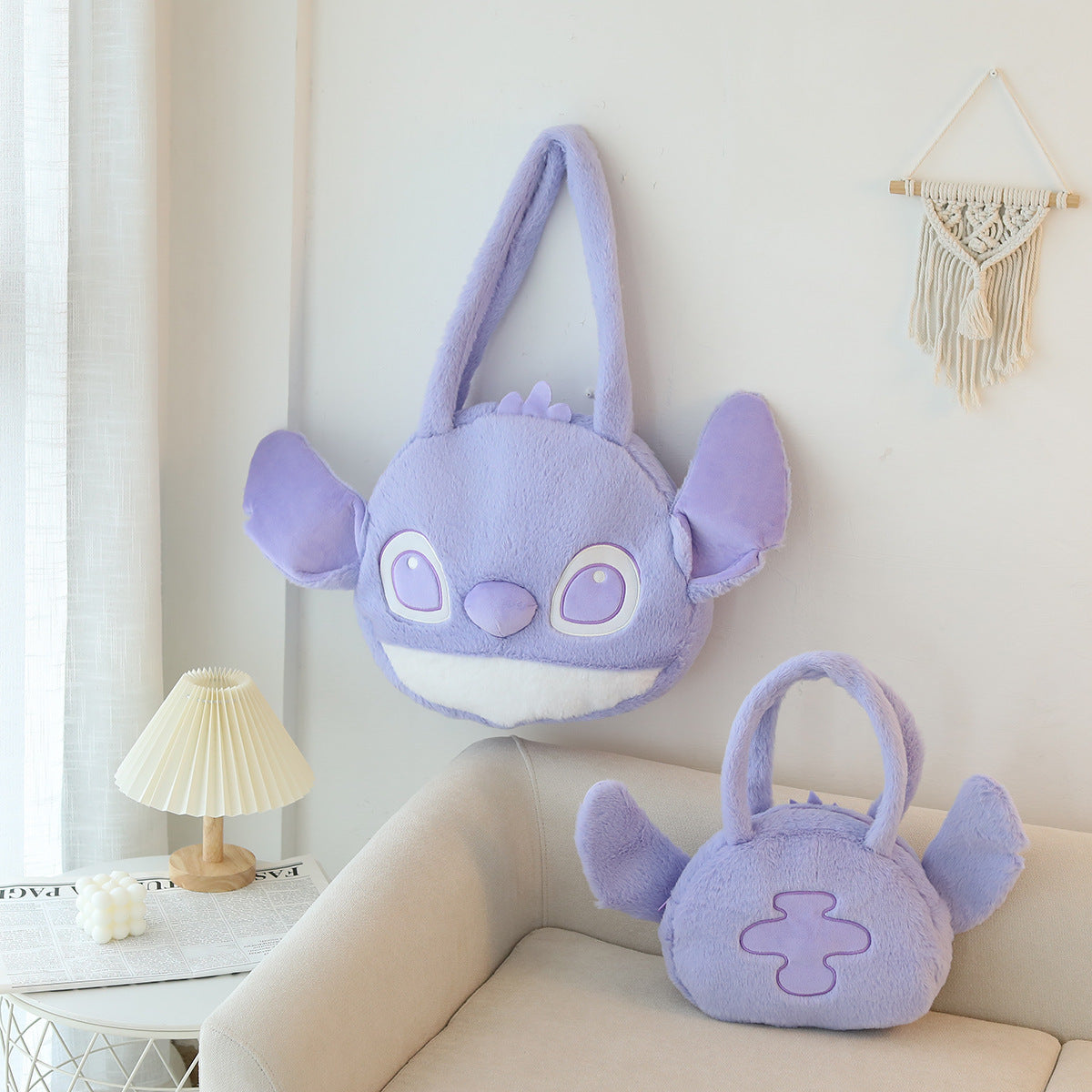 Cartoon Stitch Bag Plush Toy Crossbody Bag Moe Shoulder Bag Children's Personality Furry Handbag