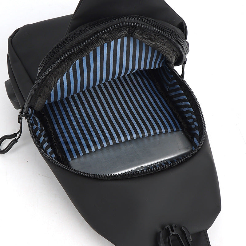 Cross-border new men's chest bag, casual large-capacity shoulder bag, crossbody bag, printable logo, water-repellent trend backpack