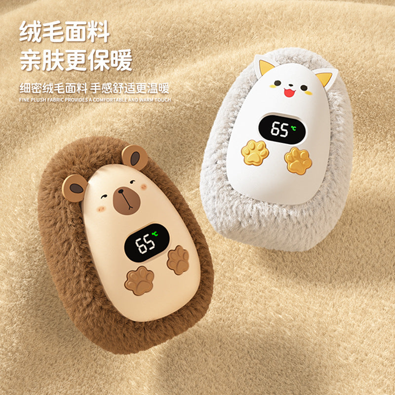 New USB Mini Hand Warmer Rechargeable Digital Display Portable Self-heating Portable Portable Warm Baby Girl Gift
