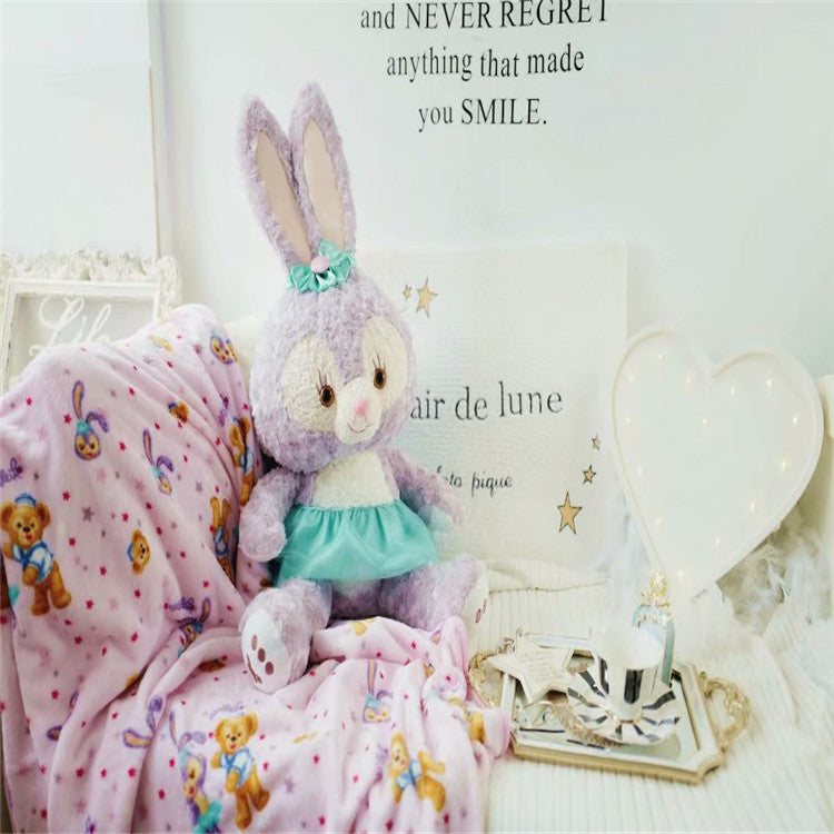 Cartoon ballet bunny doll huddle pillow blanket 2-in-1 flannel children's air-conditioned blanket office nap blanket quilt