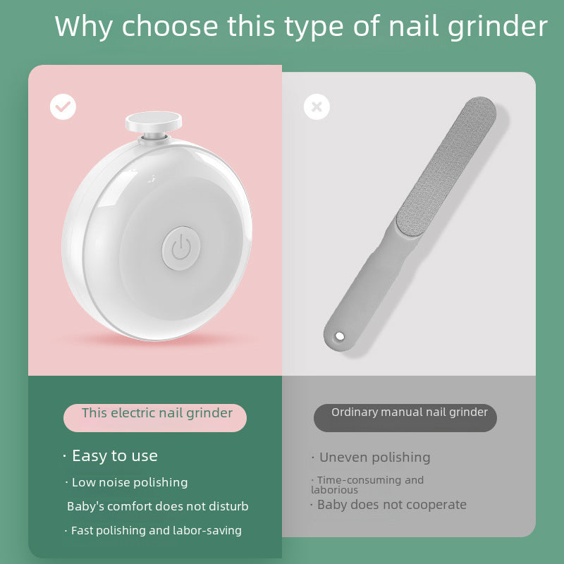 Baby electric nail polisher newborn baby nail clipper polisher anti-clamping mute child care set cross-border